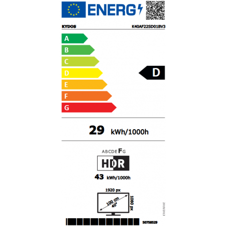 KYDOS K40AF22SD01BV3 FHD 40" Τηλεόραση KYDOS K40AF22SD01BV3 FHD 40" Τηλεόραση